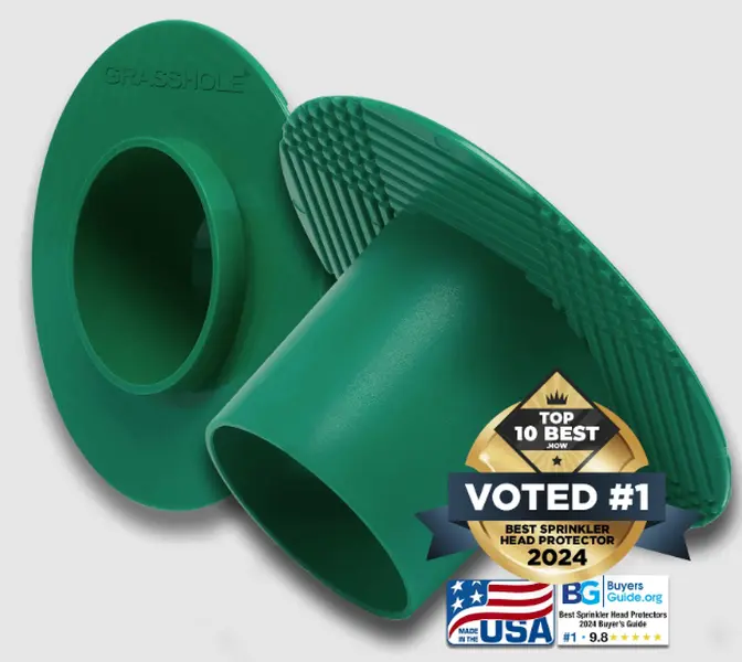 Sprinkler-Guard (10-Pack) by GRASSHOLE – Durable, flexible, long-lasting lawn sprinkler head protection and damage prevention.  Smart defense engineered to prevent sprinkler head damage – built to last, season after season