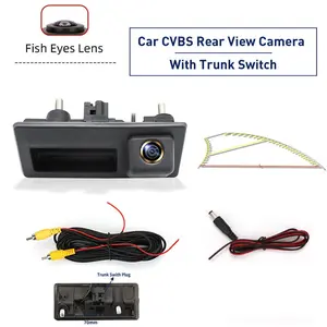 AHD Fisheye Special Vehicle Rear View Camera, Car CVBS Rear View Camera, Night Vision Car Backup Camera with Trunk Switch Suitable for VW Transporter T5 Caddy Passat 3B Touran Jetta Golf & Skoda Superb - Specific Fit, Vehicle Safety Accessory.