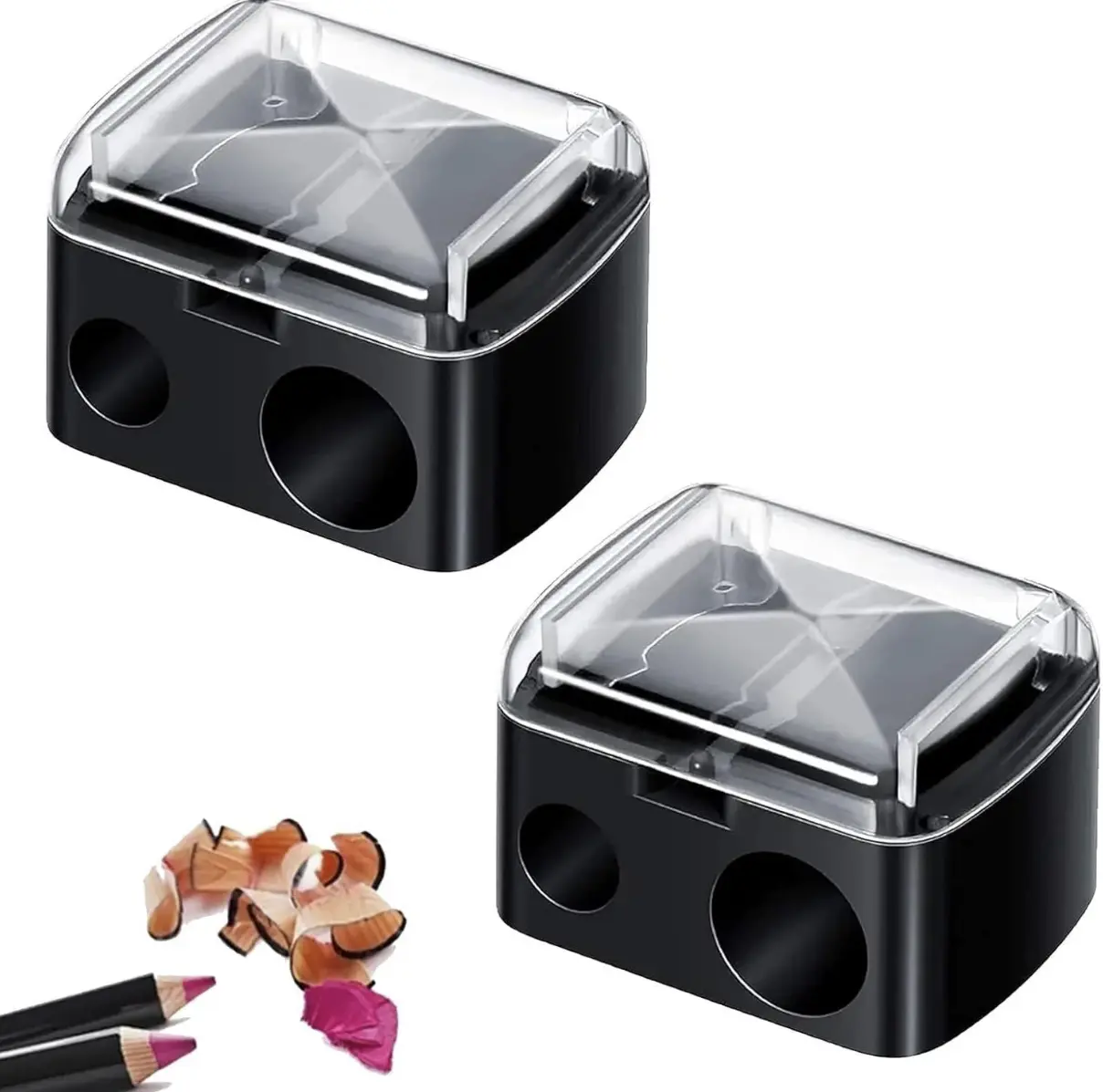 Manual Cosmetic Sharpener Set with Double Hole Design, 2-Pack Makeup Tool for Eyeliner, Eyebrow Pencil & Lip Liner, Perfect for Valentine's Day, Pencil Sharpeners, Multi-Pack, 2Pcs, Compact, Eyeliner Pencil Sharpeners