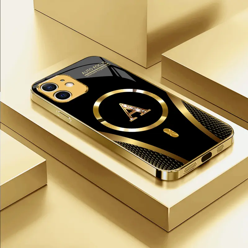 Suitable for [iPhone 12] high-end MagSafe phone case，Features a magnetic attachment function，Choose from all 26 letters—featuring a sophisticated, minimalist design. YM99