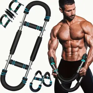 Arm Trainer Adjustable Power Twister Bar Chest Shoulder Arm Workout Equipment Portable Detachable Upper Body Fitness Machine for Home Gym