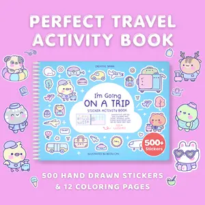 CUPKIN Going on a Trip Sticker Activity Book for Kids, 500+ Adhesive Stickers Children's Activity Book