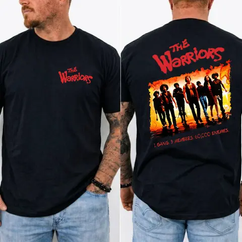 Women's Unisex 1979 The Warriors Vintage NYC Street Gang Graphic T-Shirt - 2-Sided Print, Soft Fabric, Cult Movie Fan Streetwear, Relaxed Fit Short-Sleeve Top, Made in USA Gift