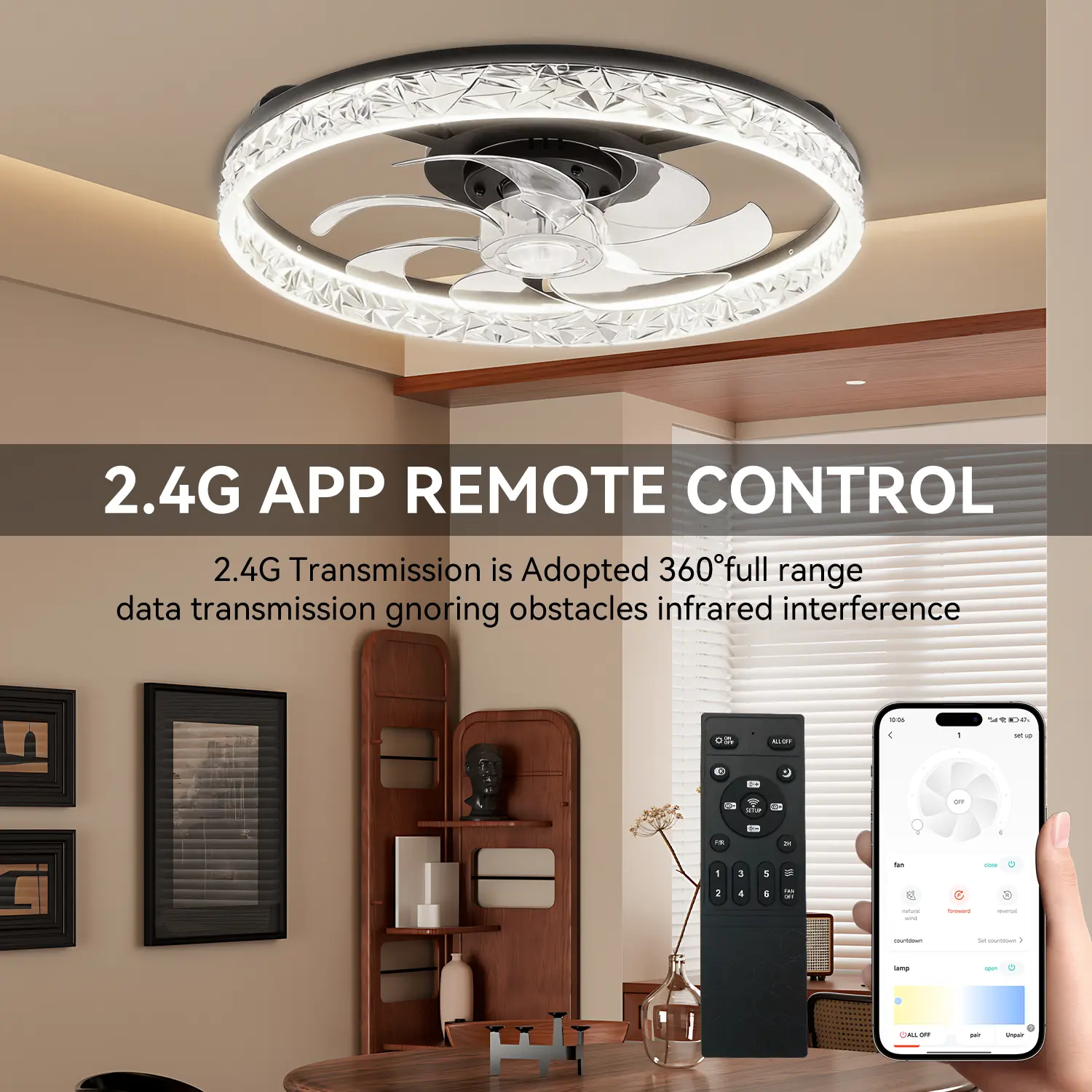 Crystal Black Fan- 52W
