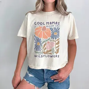 Cool Mamas Comfort Colors® Boxy Tee Shirt, Floral Mama Tshirt, Cute Gift for Mom, Cool Mama Tshirt, Flowers Gift New Moms, Pregnancy Announcement, Mother’s Day Gift