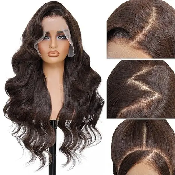  Light Brown Wig 13x6 Synthetic Lace Front Wig 28inch Long Straight Wigs | Beginner Friendly Pre Plucked Natural Looking Daily Wear Party Comfortable Cap Glueless Black Women Girls HD Lace Free Part