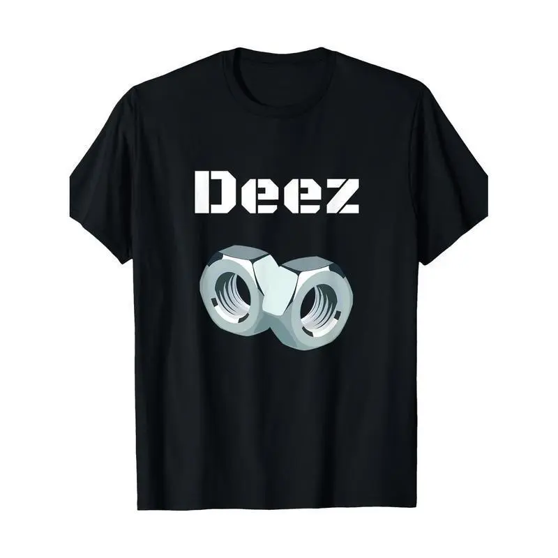 Ootd T Shirt 100% Cotton Funny "Deez Nuts" Graphic T-Shirt, Men's Casual Crew Neck Short Sleeve Tee with Geometric Design