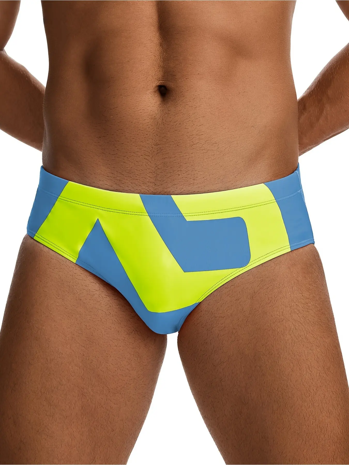 Men's patterned graphic drawstring triangle underwear, men's swimwear, summer beach swimming shorts, Activewear Sport