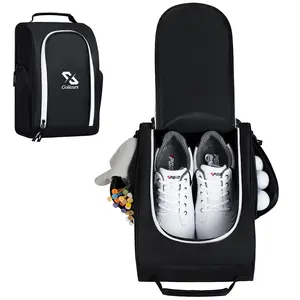 Golf Shoe Bag for Travel Zippered Sport Shoe Carrier Bags with Side Accessory Pockets for Socks, Tees, Golf Balls