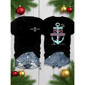 Womens Plus Size Classic Nautical Stripe Tee - Soft, Breathable & Comfortable Round Neck Top with Timeless Style. Machine Wash Easy Care. Your Go-To All-Season Essential for Resort Vibes, Beach Days, Casual Fridays, and Effortless Everyday Outfits.