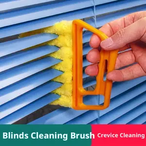 Microfiber Window Blind Cleaner Tool, 7-Finger Handheld Dust Brush with Washable Sleeves for Shutters, Air Conditioner Vents, and Grills