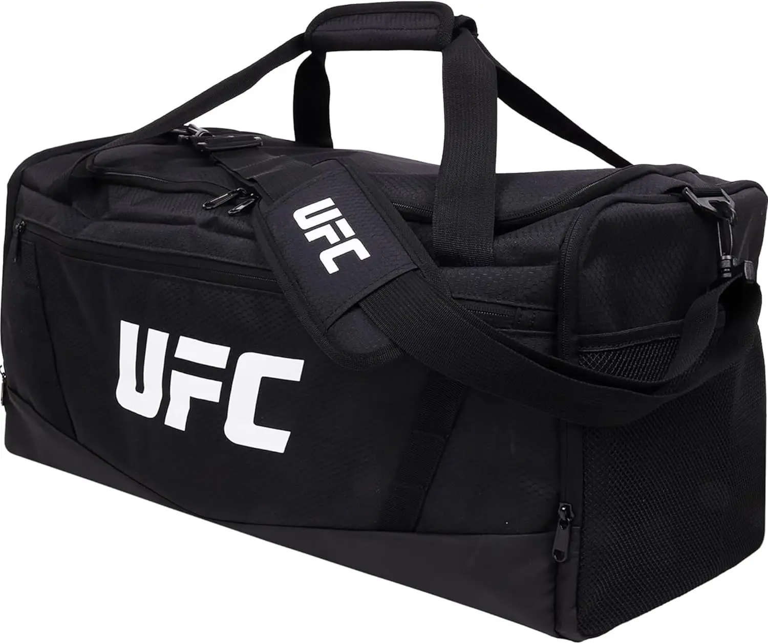 UFC Gym Bag, Black | 22 Inch Carry On Large Travel Duffel Bag for Men and Women, Shoe Compartment, MMA Workout Equipment and Sports Accessories