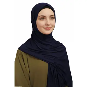 Premium Quality Cotton Jersey Hijab / Shawl | Navy Blue