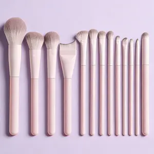 Professional 13-Piece Makeup Brush Set, Cosmetic Brush Set, Ultra-Soft Fiber, Synthetic Makeup Brushes, Face Fit Design, Crescent Foundation Brush, Blush Brush, Contour Brush, Eyeshadow Brush
