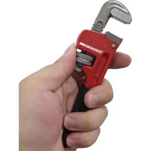 Small Pipe Wrench, 6 Inch Adjustable Plumbers Wrench Mini Plumbing Tools Straight Heavy Duty for Tight Spaces(1PC)