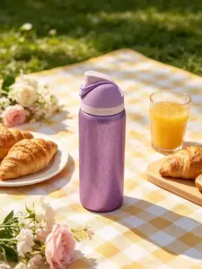 The Viral Owala Water Bottle Just Got Even Better: This Shimmery Purple Glitter One Is Everything Drinkware Portable Washable Reusable Cup Tumbler Mug Bottled