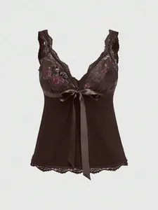 MCKAURA Fairycore Spring/Summer Women Lace Rose Pattern Camisole