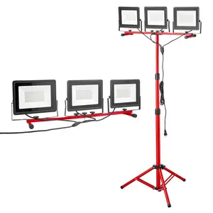 fathersdaygift  VEVOR LED Work Light with Stand, 21000 Lumens, Three-Head Portable Camping Light with Individual Switch, Tripod Stand, 10.83 ft Power Cord, for Indoor Outdoor Job Site Construction, IP65 Waterproof