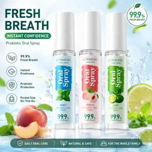 3PCS Crystal Oral Spray | Long-Lasting Fresh Breath Spray | Peach Mint Lime Flavor Portable Mouth Spray
