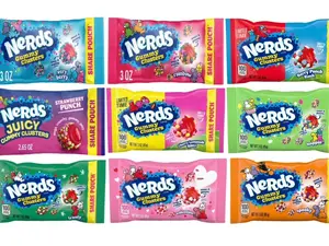 NERDS Gummy Clusters Collectors Bundle – 9 Assorted Flavors Variety Pack – Fan Favorite Share Size Candy Bags – Sweet & Crunchy Gummy Candy Bundle