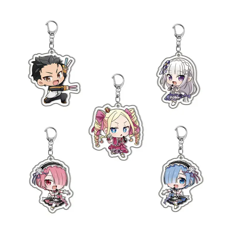 Re:Zero Starting Life in Another World Acrylic Keychain Beatrice Ram Rem Emilia Natsuki Subaru, Bag Charm, Gift for Fans