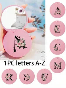 Convenient Sliding Mini Mirror, A-Z Letters Printed, Compact Portable Makeup Mirror, Travel Mirror, Daily Use, Party Makeup Mirror