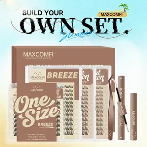 MaxComfi Spider Lashes Breeze | DD Curl Kylie&Kim Lashes Vibe but Better Long-Lasting Waterproof & Super Soft&Thin Band | Venus Velure Waterproof Long-Lasting Natural Daily  Beginner-Friendly DIY Lashes for Flawless Voluminous Look Trendy Must-Have