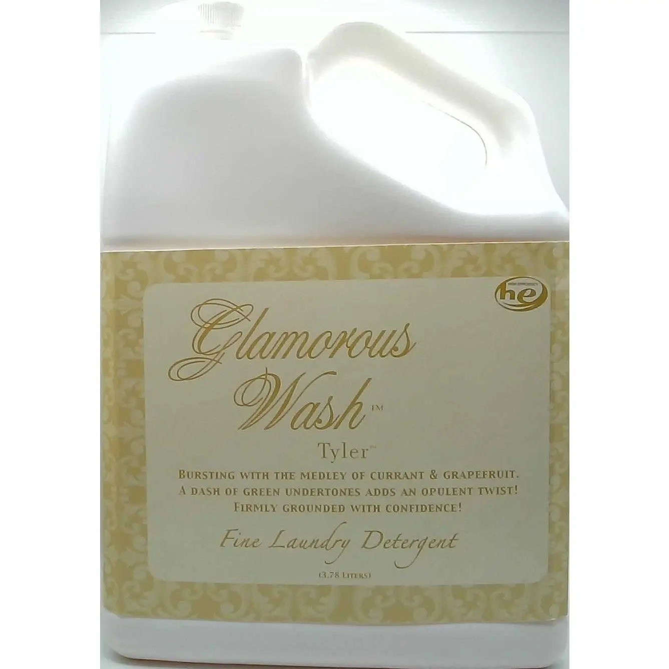 Tyler Candle Company Glamorous Wash Scented Laundry Detergent - Grapefruit Currant Fragrance, Concentrated, Biodegradable, for Machine-Handwash Clothes, 3.78L/128oz Household Cleaner