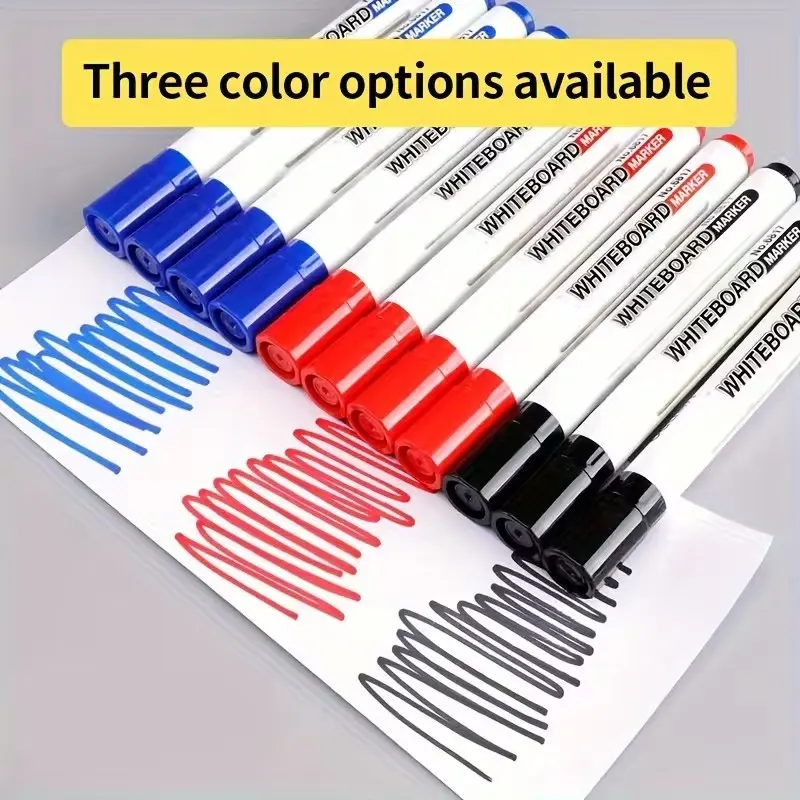 10-Pack Erasable Whiteboard Pens, Dry Erase Markers, Large Capacity, Teacher-Grade Blackboard Markers, Easy-To-Erase Colorful Styluses, Ideal for Classroom Use