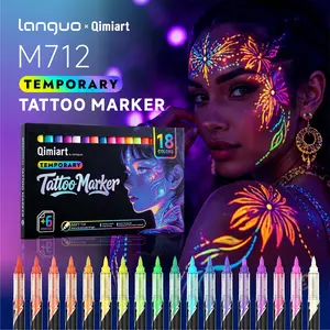Self-Luminous UV Fluorescent Marker Pen, Waterproof Non-Fading, Fast-Drying Anti-Blurring, Bright Colors, Party Graffiti Pen Set