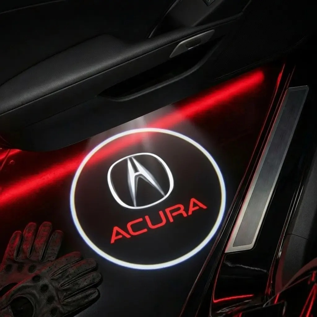 2 Pcs Acura Carbon Fiber Welcome Light Set, Car Welcome Lights, Car Lighting Accessories, Car Door Projection Lamp, Car Door Projector Lights, Laser Light, Custom Decorative Floor Lamp, Car Light Embellishments (batteries Not Included)