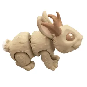 BS 208 Creations Articulating Jackalope 3D Printed Figurine - Jointed Super Posable Moving Parts Fantasy Replica Statue, Home Decoration Shelf Ornament, Fantasy Replica Statues