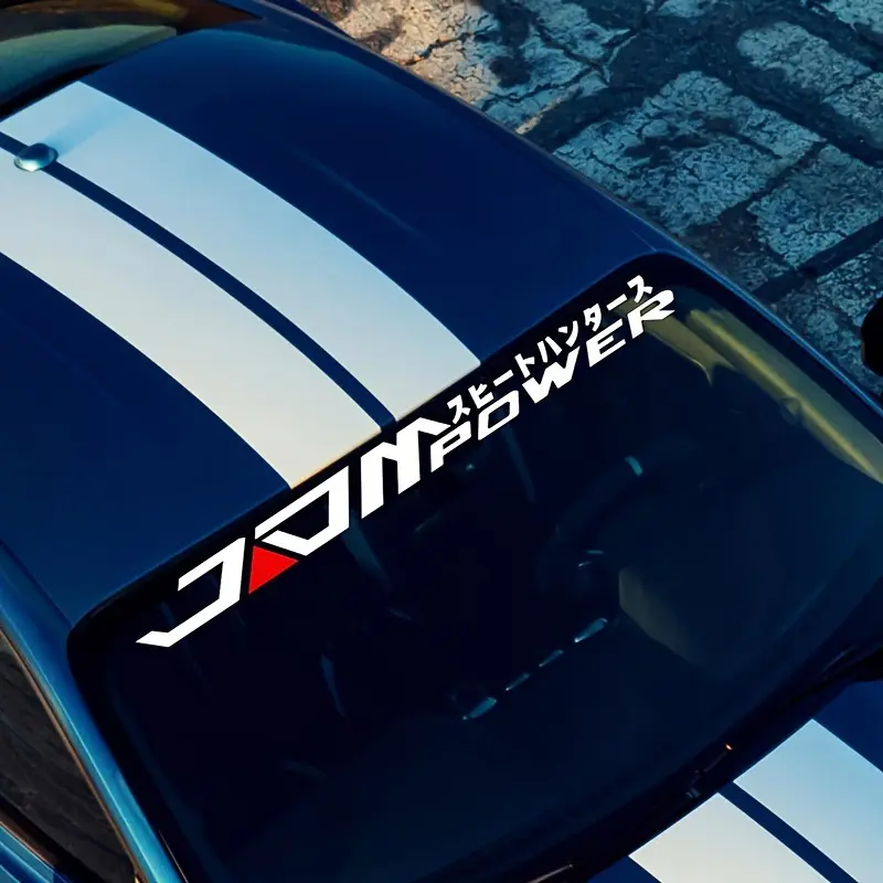 Jdm Style Windshield Decal, Large 98.5cm Vinyl Sticker, Waterproof Non-Fading, Car Decoration, Durable Auto Accessory, Car Decorative Sticker, Universal Car Sticker, Sticker For Cars, Car Decals, Vehicle Exterior Decoration