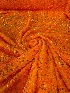 Orange Sequins on Velvet