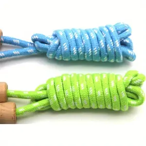 2pcs Heavy-Duty Adjustable Braided Jump Rope with Wooden Handle - Multicolor Fitness Skipping Rope Suitable for Gym, Outdoor Training, &, Braided Rope for Exercise, Parties, for Events, Gifts