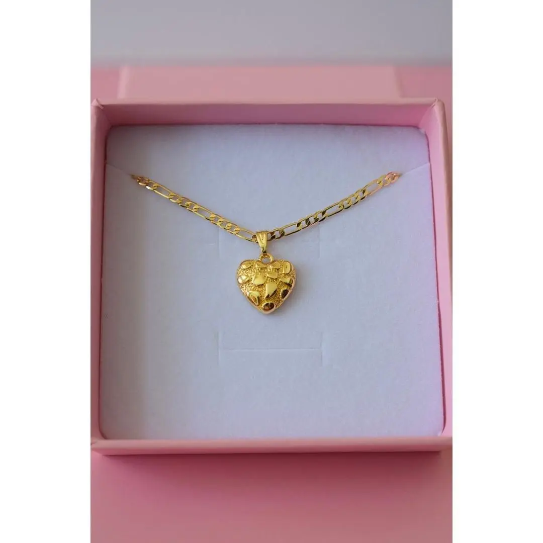 18k Gold Plated Nugget Heart Necklace