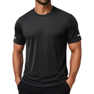Men's Dry Fit UPF 50+ Sun Protection Short Sleeve Athletic Workout Shirt, Gym Running Rashguard Top