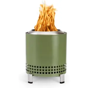 7 Inch Tabletop Fire Pit with Stand - Smokeless, Stainless Steel Fire Pit for Camping, Outdoor & Patio- Wood Burning or Pellet Fueled Portable Bonfire, 2.3lbs,
