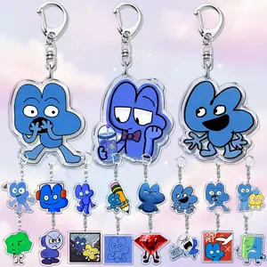 Cute Game BFDI BFB Keychains for Accessories Bag Bfdi Teardrop Two Four X Key Chain