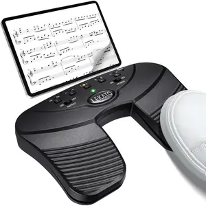 LEKATO Silent Music Page Turner, Bluetooth Wireless Page Turner Pedal, Rechargeable Page Turner Foot Pedal, Wireless Foot Page Turner Pedal for Ipad Tablets Phones App Controller