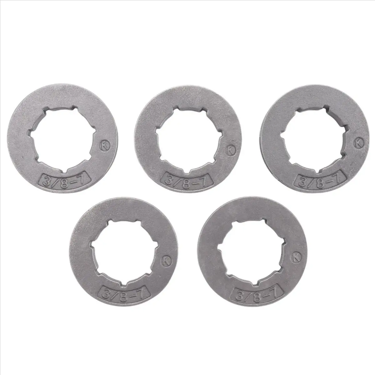 5-Pack Steel Clutch Sprocket Rims, 3/8-Inch Pitch, 7-Tooth with 19mm Inner Hole, Compatible with Stihl MS381 MS441, Echo, Sears Chainsaws, Replacement Part, Direct Fit