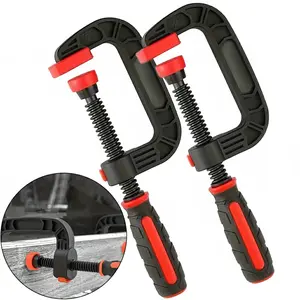 2pcs Heavy-Duty 7-Inch Reinforced Plastic & Nylon Spiral Clamps with Adjustable Jaw & Non-Slip Grip - Wide Jaw Opening for Woodworking, Gluing, Carpentry, - Clamp for Large Wood/Plastic Panels ( Strength)