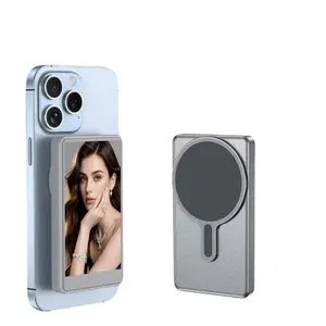 HD Pantalla de monitor para selfie Vlog con soporte magnético MagSafe, usa cámara trasera para transmisiones en vivo, compatible con iPhone y Android Bluetooth Cellphone