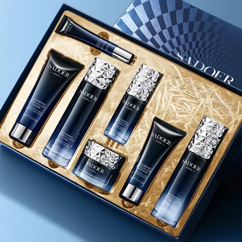 Pro-Xylane & Collagen Skincare Beauty Gift Set, Gentle Cleansing Cleanser and Hydrating Nourishment, 7-Piece Facial Care Collection for Dry Skin, Valentine's Day Gift, Skin Care Kits, Face Care Kit