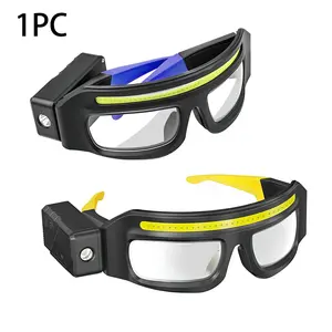 Rechargeable LED Glasses with Motion Sensor and Touch Control, 5 Modes USB-C, Ideal for Night Running, Camping, Fishing, Biking, Hiking