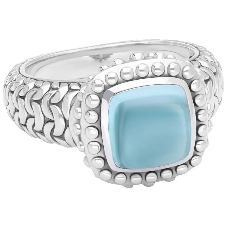 Tiffany Kay Studio Sterling Silver Purl Knit Blue Topaz Ring