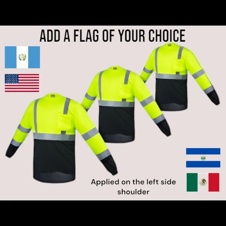 3-Pack Long-Sleeve Arm Protection Shirts - Customizable Flag, Reflectors, Safety Equipment for Hazardous Environments, Home Improvement, Meets Safety Standards