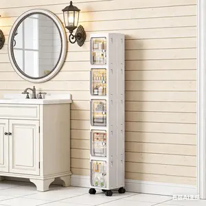 4 Tier Collapsible Storage Bins with Lids & Wheels Plastic Stackable Organizer Boxes for Home Office Dorm Efficient Storage and Organization