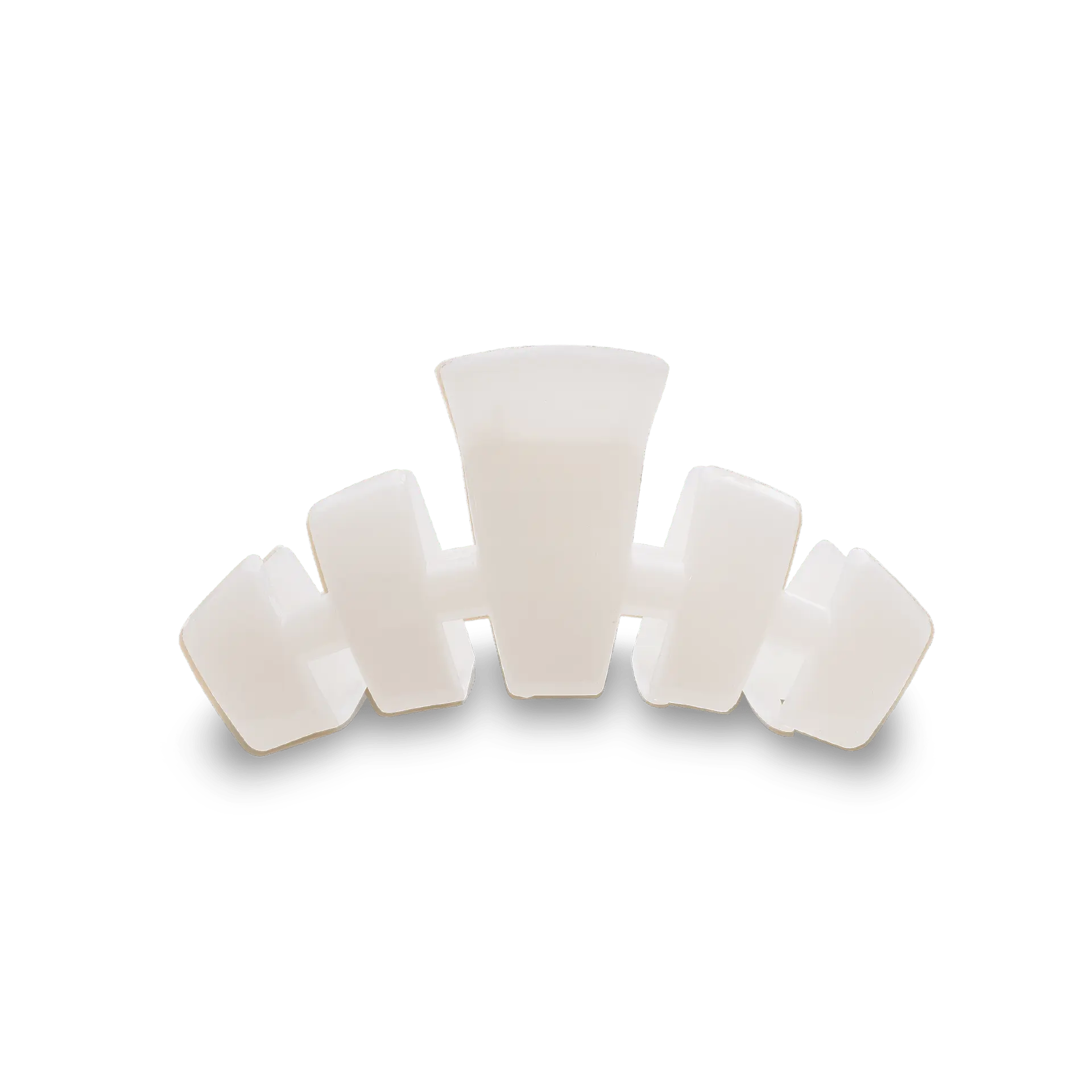 TELETIES - Coconut White - Small - Classic Hair Claw Clip - Strong Grip