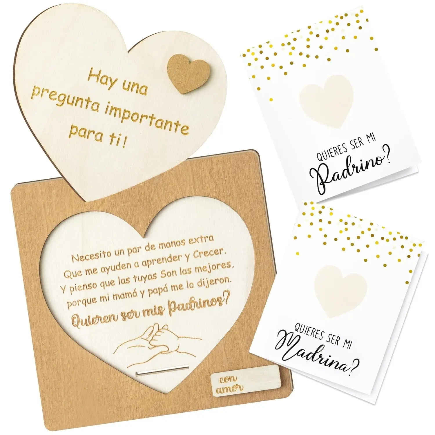 CJiangpo 3Pcs Will You Be My Godparents Proposal Gift Ideas from Godchild | Madrina Padrino Proposal Gift in Spanish, Godmother Godfather Card, Godparents Announcement Baptism Present